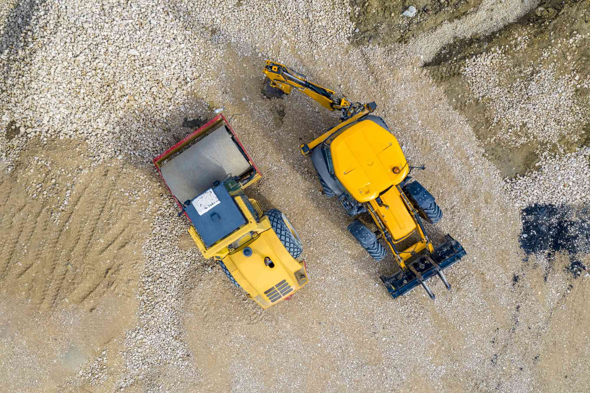 yellow excavators